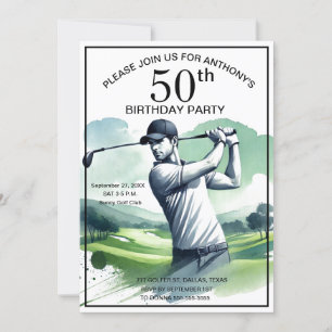 50. Geburtstagsparty Golfer Sports Par Adult Golf Einladung