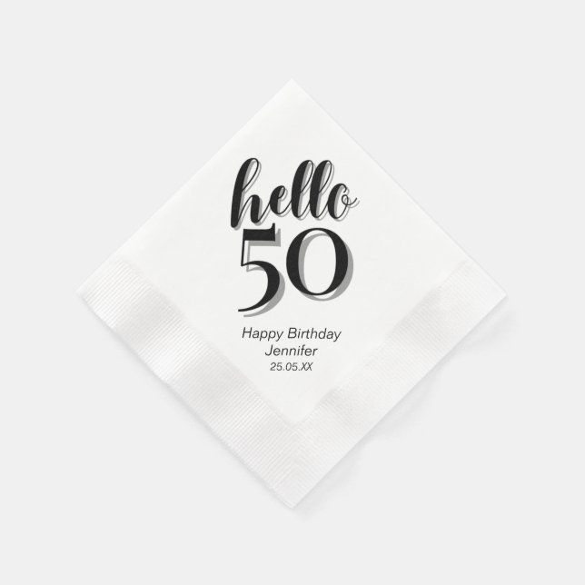 50. Geburtstagsparty Hallo 50 Serviette (Ecke)