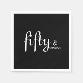 50. Geburtstagsparty in Schwarz und Weiß Serviette