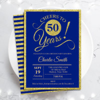 50. Geburtstagsparty - JEDES ALTER Royal Blue Gold