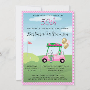 50. Geburtstagsparty Lady Golfer Thema Einladung