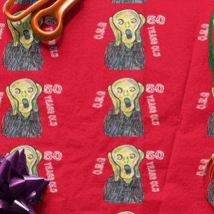 50. Geburtstagsparty lustig The Scream OMG Wrappin Geschenkpapier