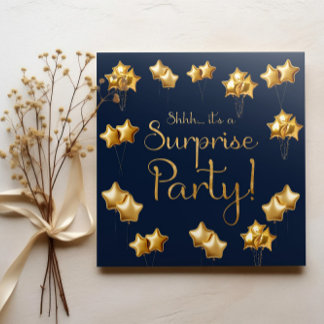 50. Geburtstagsparty mit Gold und Navy Einladung