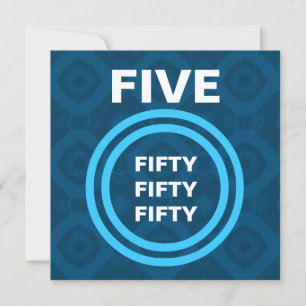 50. Geburtstagsparty Modern Blue und White V474 Einladung
