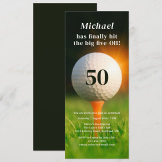 50. Geburtstagsparty Moderne Erwachsene Golf Fifty Einladung