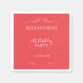 50. Geburtstagsparty Moderne rosa rote Herzen Serviette