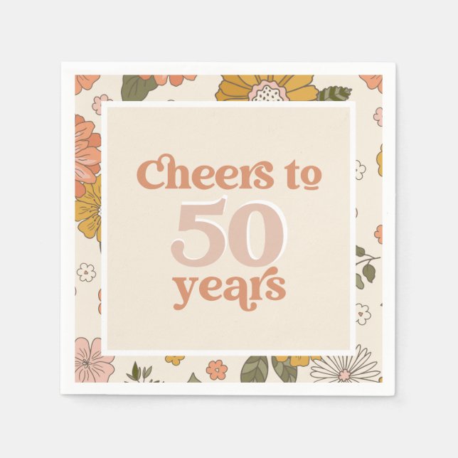 50. Geburtstagsparty Napkins Serviette (Vorderseite)