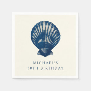 50. Geburtstagsparty Navy Blue Nautical Sea Musche Serviette