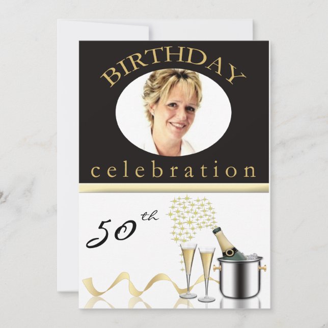 50. Geburtstagsparty Personalisierte Einladung (Vorderseite)