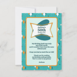 50. Geburtstagsparty Retro Mitte Jahrhundert jedes Dankeskarte