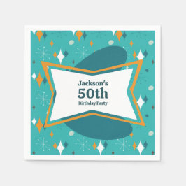 50. Geburtstagsparty Retro Mitte Jahrhundert jedes Serviette