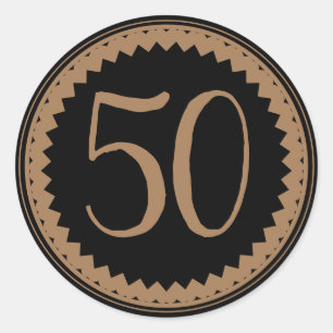 50. Geburtstagsparty Silver Glitzer Classic Classi Runder Aufkleber