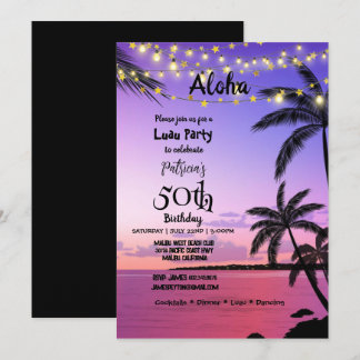 50. Geburtstagsparty, Tropical Palms, Lavender Sky