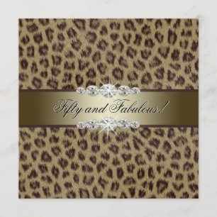 50. Geburtstagsparty von Gold Leopard Einladung