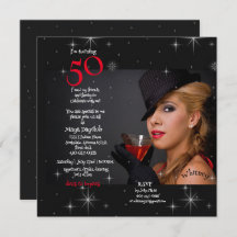 50. Geburtstagsparty Young Girl Cocktail Einladung