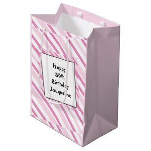50. Geburtstagsrosa Mittlere Geschenktüte