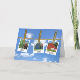 50. Geburtstagsställe und Aufnahmen von Traktoren Karte