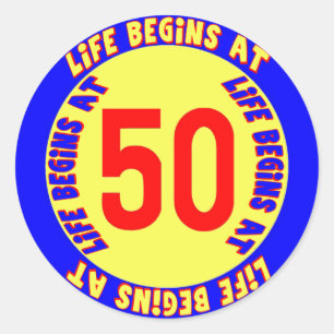 50. Geburtstagsticker Runder Aufkleber