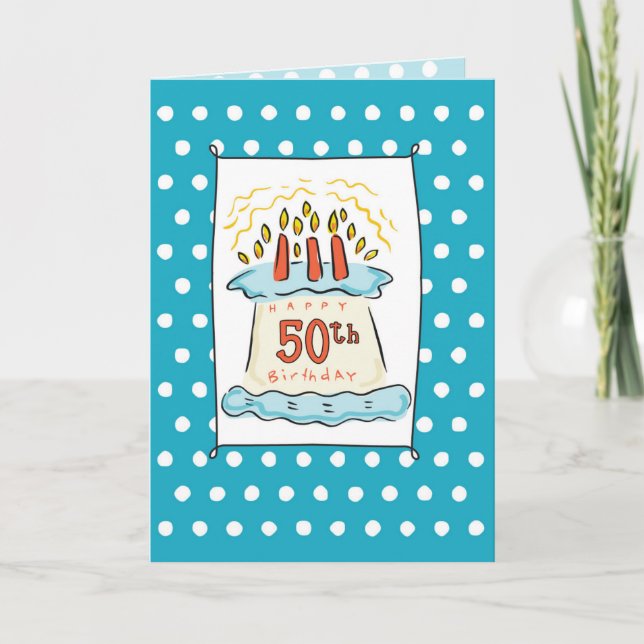 50. Geburtstagstorte Karte (Vorderseite)