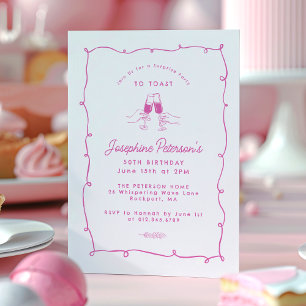 50. Geburtstagsüberraschung Party Whimsical Doodle Einladung