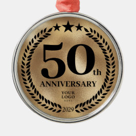 50. Geschäftsjahr Gold Weihnachten Ornament Aus Metall