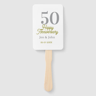 50. glücklicher Jahrestag Name Datum Silber Gold D Fächer