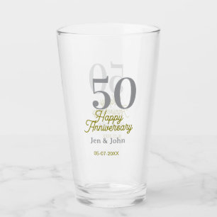 50. glücklicher Jahrestag Name Datum Silber Gold D Glas