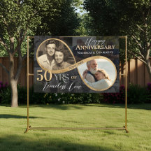 50. glücklicher Jahrestag Then & Now Gold Unendlic