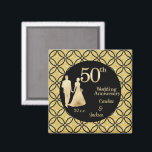 50. Gold Couple Wedding Anniversary Glitzer Magnet<br><div class="desc">Der 50. Gold Wedding Anniversary Magnet - mit goldfarbenem und schwarzem Glitzer auf der Seite mit blumenschwarzem Glitzer und dem Golden Glitzer Ehepaar steht dieser Magnet für einen einzigartigen, eleganten 50. Wedding Anniversary Sake, der Ihren Gästen im Celebration Party angeboten werden kann. Dieses Design ist so gemacht, um den schönen...</div>