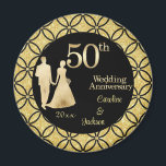 50. Gold Couple Wedding Anniversary Glitzer Magnet<br><div class="desc">Der 50. Gold Wedding Anniversary Magnet - mit goldfarbenem und schwarzem Glitzer auf der Seite mit blumenschwarzem Glitzer und dem Golden Glitzer Ehepaar steht dieser Magnet für einen einzigartigen, eleganten 50. Wedding Anniversary Sake, der Ihren Gästen im Celebration Party angeboten werden kann. Dieses Design ist so gemacht, um den schönen...</div>