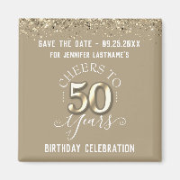 50. Gold Geburtstag Speichern Sie das Date Magnet