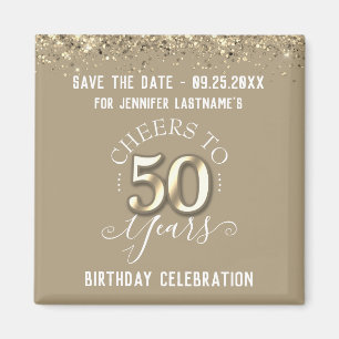 50. Gold Geburtstag Speichern Sie das Date Magnet