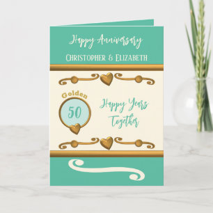 50. Gold-Jubiläum hinzufügen Namen Ozeangrün Karte