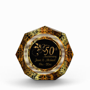 50. Gold Paisley Hochzeitstag Fotoblock
