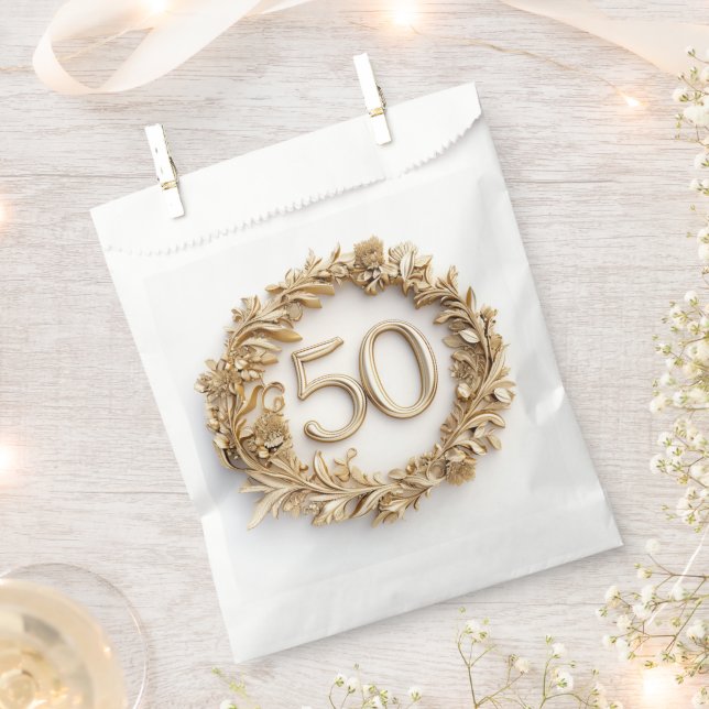 50 Gold und Gold Geschenktütchen (Ausgeschnitten)