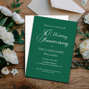 50. Gold Wedding Anniversary Elegantes Skript Einladung