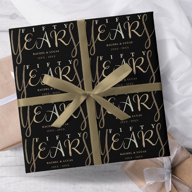 50. Gold Wedding Anniversary-Geschenk Geschenkpapier (Von Creator hochgeladen)