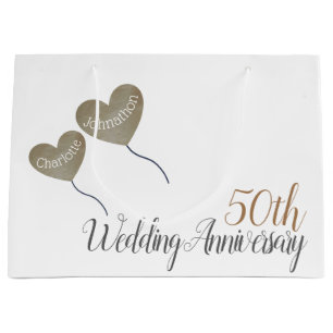 50. Goldblase zum Hochzeitstag Große Geschenktüte