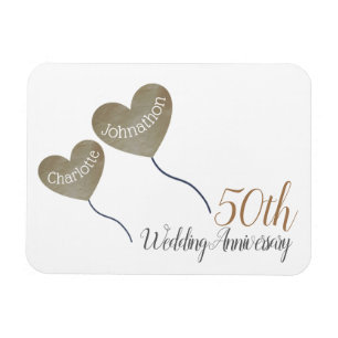 50. Goldblase zum Hochzeitstag Magnet