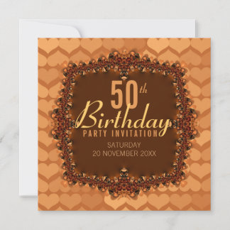 50. Golden Hearts Geburtstagsparty Einladungen