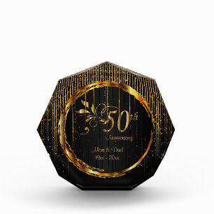 50. Golden Star Light Wedding Jubiläum Fotoblock