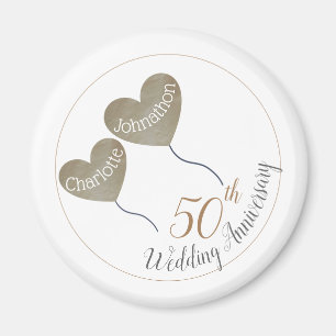 50. Golden Wedding Anniversary Ballon Magnet