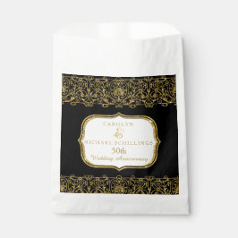 50. Golden Wedding Anniversary Black n Gold Geschenktütchen