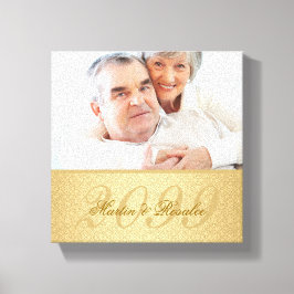 50. Golden Wedding Anniversary Damask Foto 8x8 Leinwanddruck