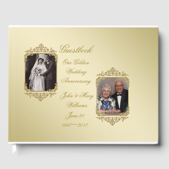 50. Golden Wedding Anniversary Foto Gästebuch (Vorderseite)