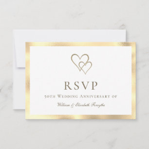 50. Golden Wedding Anniversary Response Card RSVP Karte