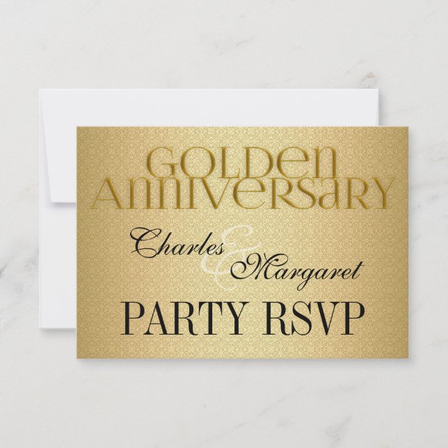 50. Golden Wedding Annivsersary Party UAWG RSVP Karte (Vorderseite)