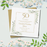 50. Golden Wedding Jubiläum Greenery Square Save The Date<br><div class="desc">Mit seiner zarten Aquarelllandschaft und seiner Save the Date Jubiläumsinie können Sie sich mit Ihren besonderen 50-jährigen Jubiläumsfeierinformationen personalisiert fühlen,  mit goldenem Hintergrund auf der Rückseite. Entwickelt von Thisisnotme©</div>