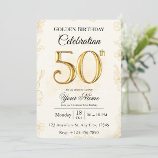 50. goldene Geburtstagseinladung Einladung