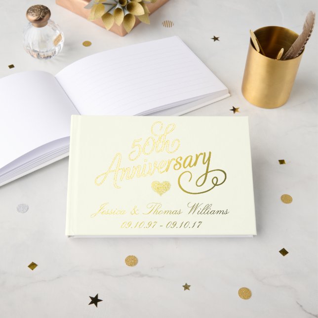 50. goldene Hochzeit Gästebuch (Vorderseite Offen)